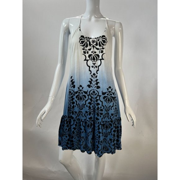 Testament Spaghetti Stap Ombre Sun Dress Size Medium Blue Cotton Blend - Picture 1 of 16